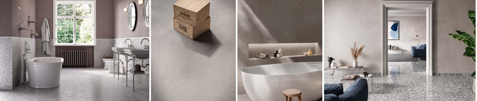 Shades of grey, or how to add an elegant touch with Casalgrande Padana porcelain stoneware tiles