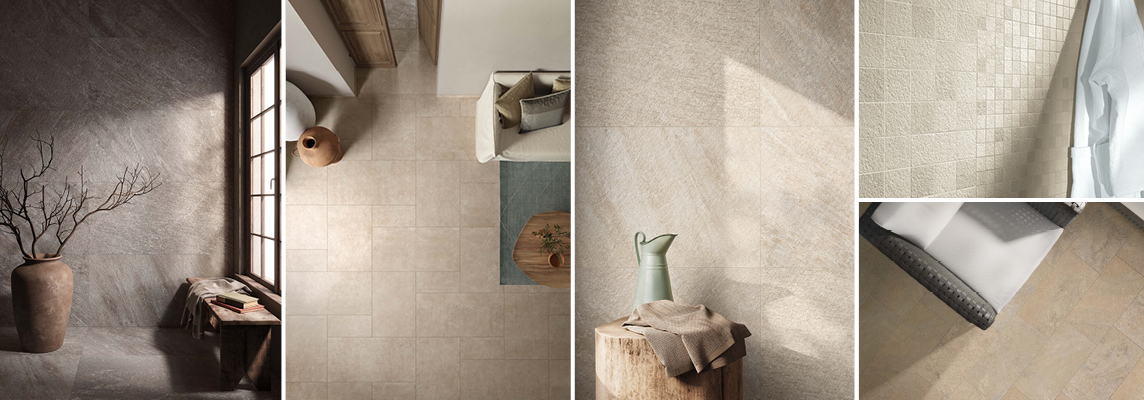 The natural charm of Casalgrande stone-effect porcelain stoneware
