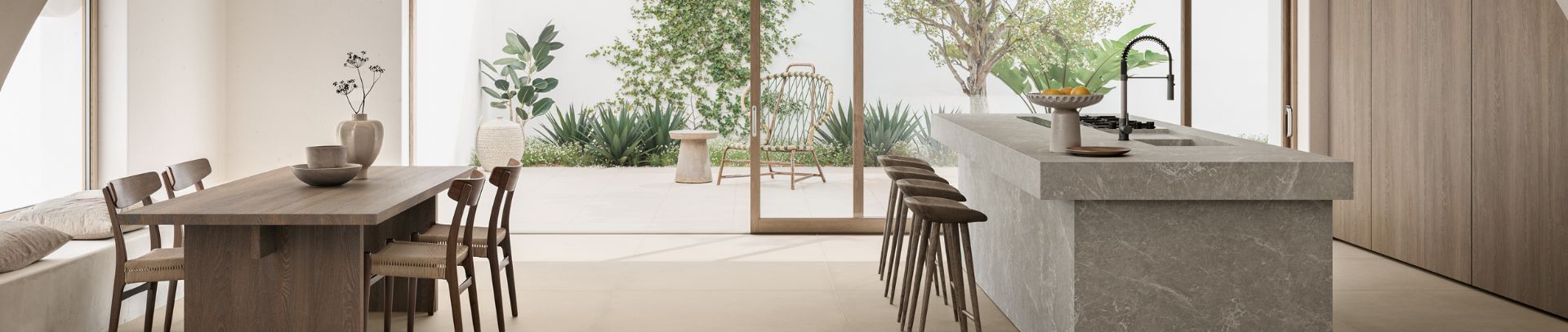 Porcelain tiles for exotic décor looks