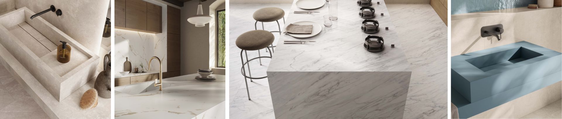 How to create tops for bathrooms and kitchens with Casalgrande Padana porcelain stoneware slabs