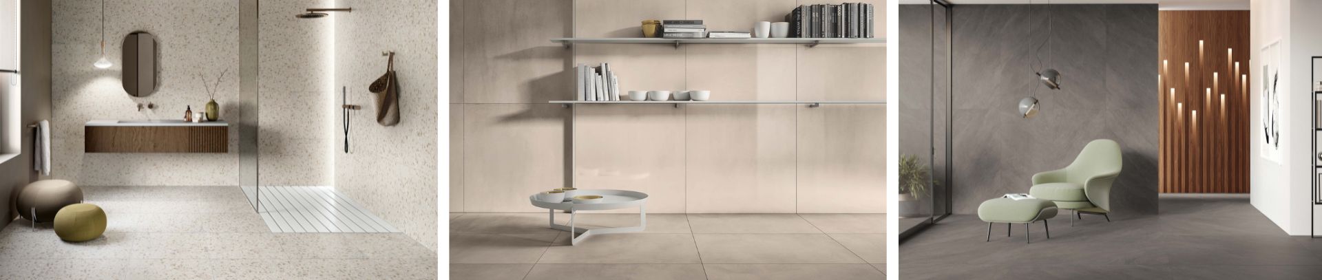 Minimal style: furnishing with porcelain stoneware tiles