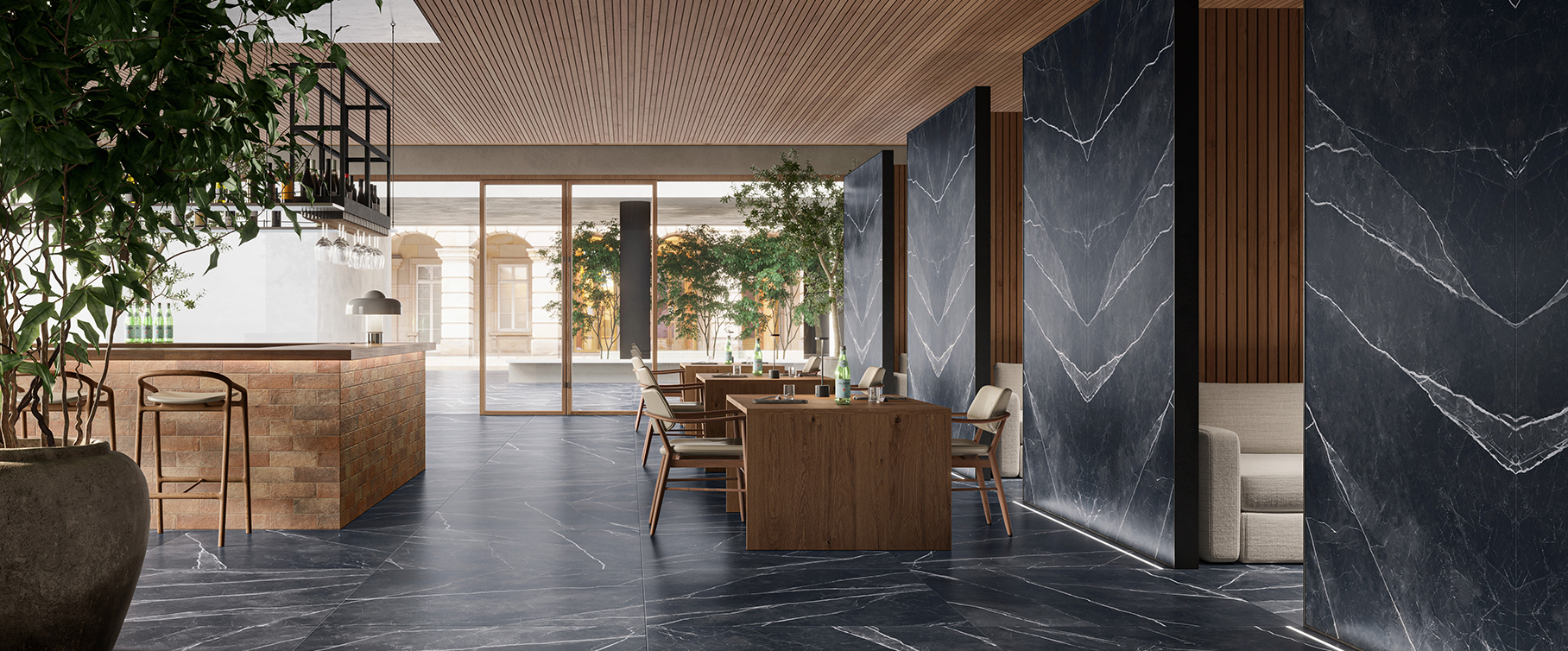 Marmora Nero Antico BookMatch – Casalgrande Padana