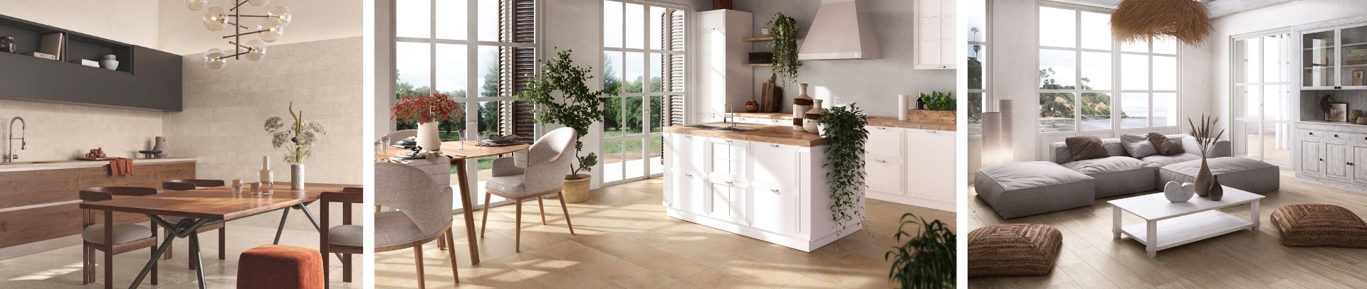 Modern rustic style: décor with porcelain stoneware