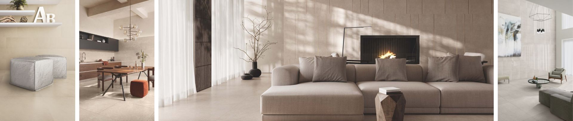 A modern-style home with porcelain stoneware tiles