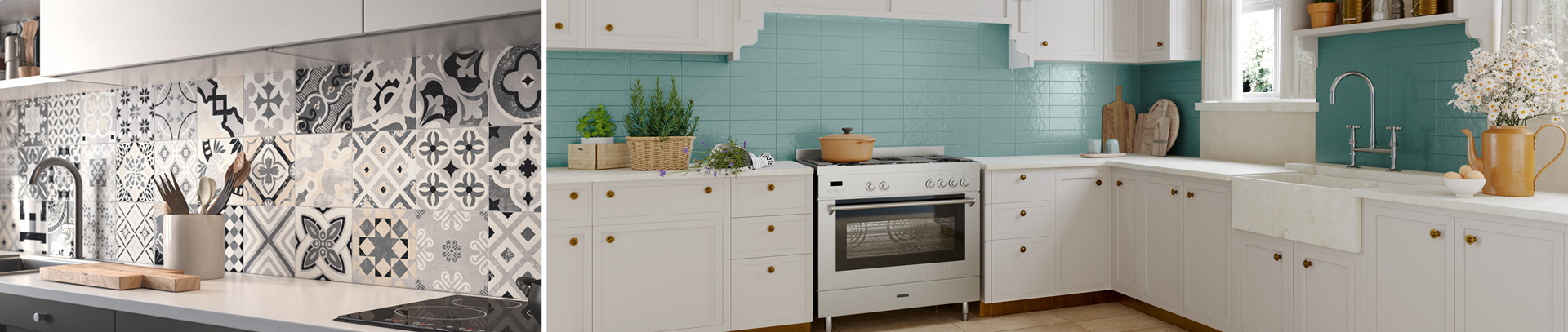 Porcelain stoneware for country-style kitchen décor