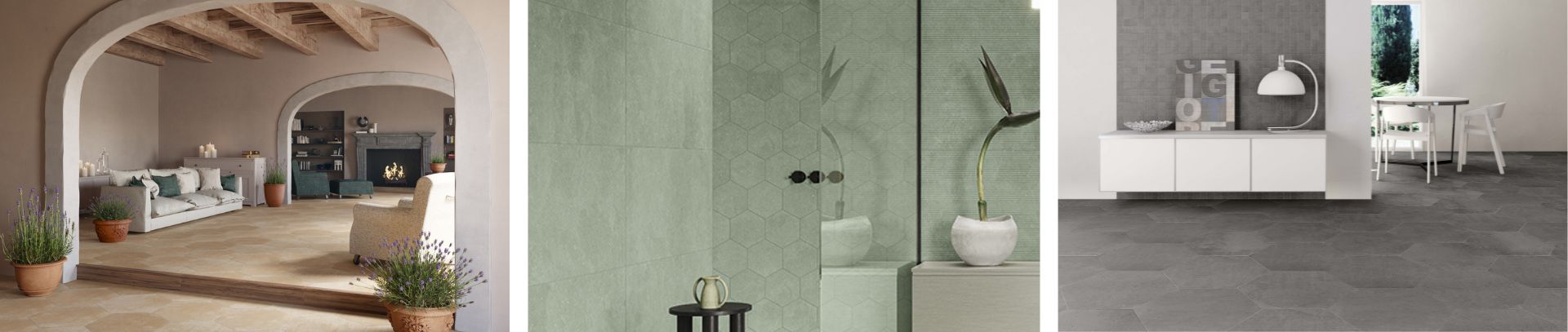 Hexagon porcelain tiles: an enchanting classic