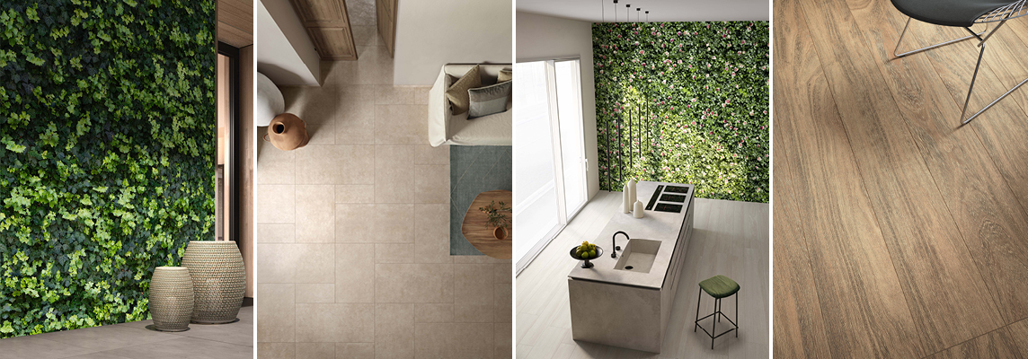 How to create an organic furnishing style with porcelain stoneware