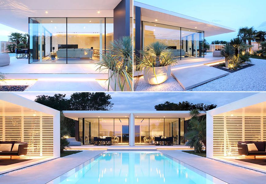 Le lastre in gres di Casalgrande Padana rivestono la Jesolo Lido Beach Villa