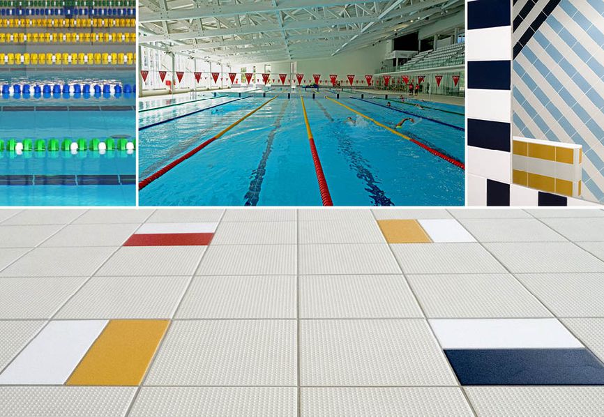 Stadio del nuoto di Cuneo: un contemporaneo format decorativo in gres porcellanato